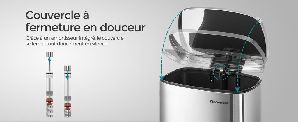 Poubelle à pédale - Poubelle bleu -50L