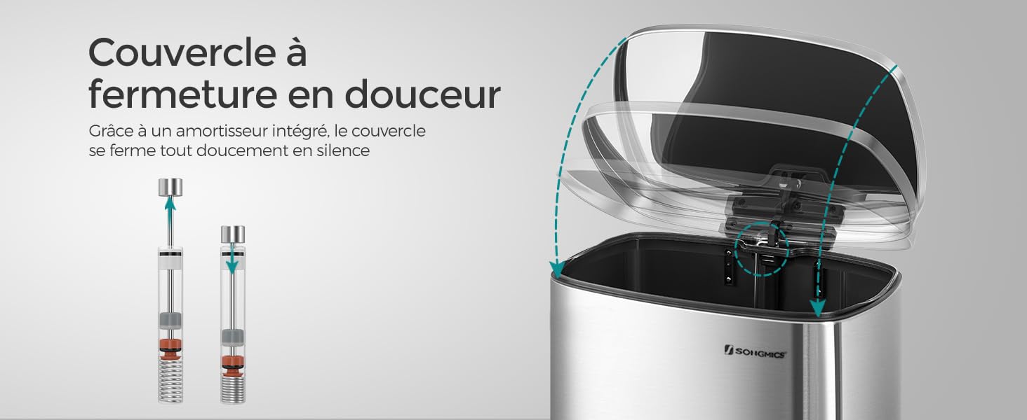 Poubelle à pédale - Poubelle bleu -50L