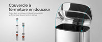 Poubelle à pédale - poubelle grise - 50L