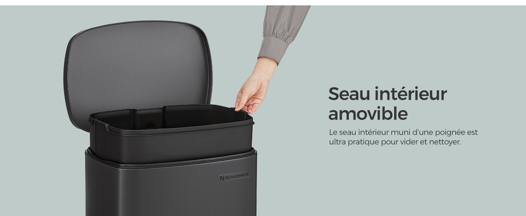 Poubelle à pédale - Poubelle bleu -50L