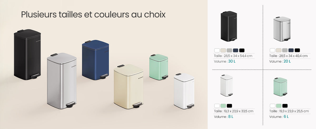 Poubelle cuisine- Poubelle à pédale en Acier 30L