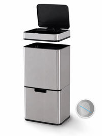 Poubelle de Tri Sélectif Cuisine TRINOVA 72L – Gris Inox