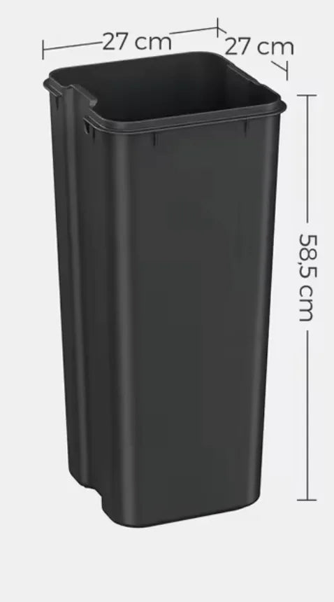 Poubelle double compartiment-60L Poubelle grise Large 2x30L