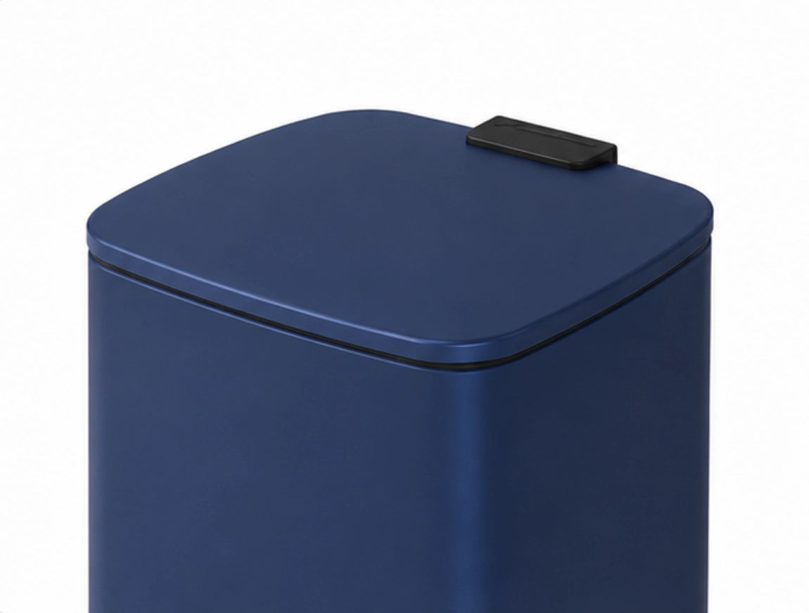 Poubelle à pédale - 30L Poubelle bleu rectangle