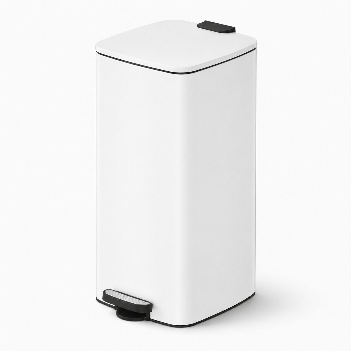 Poubelle de cuisine à pédale NÉVA 30L coloris Blanc Nuage – vue d'ensemble de face