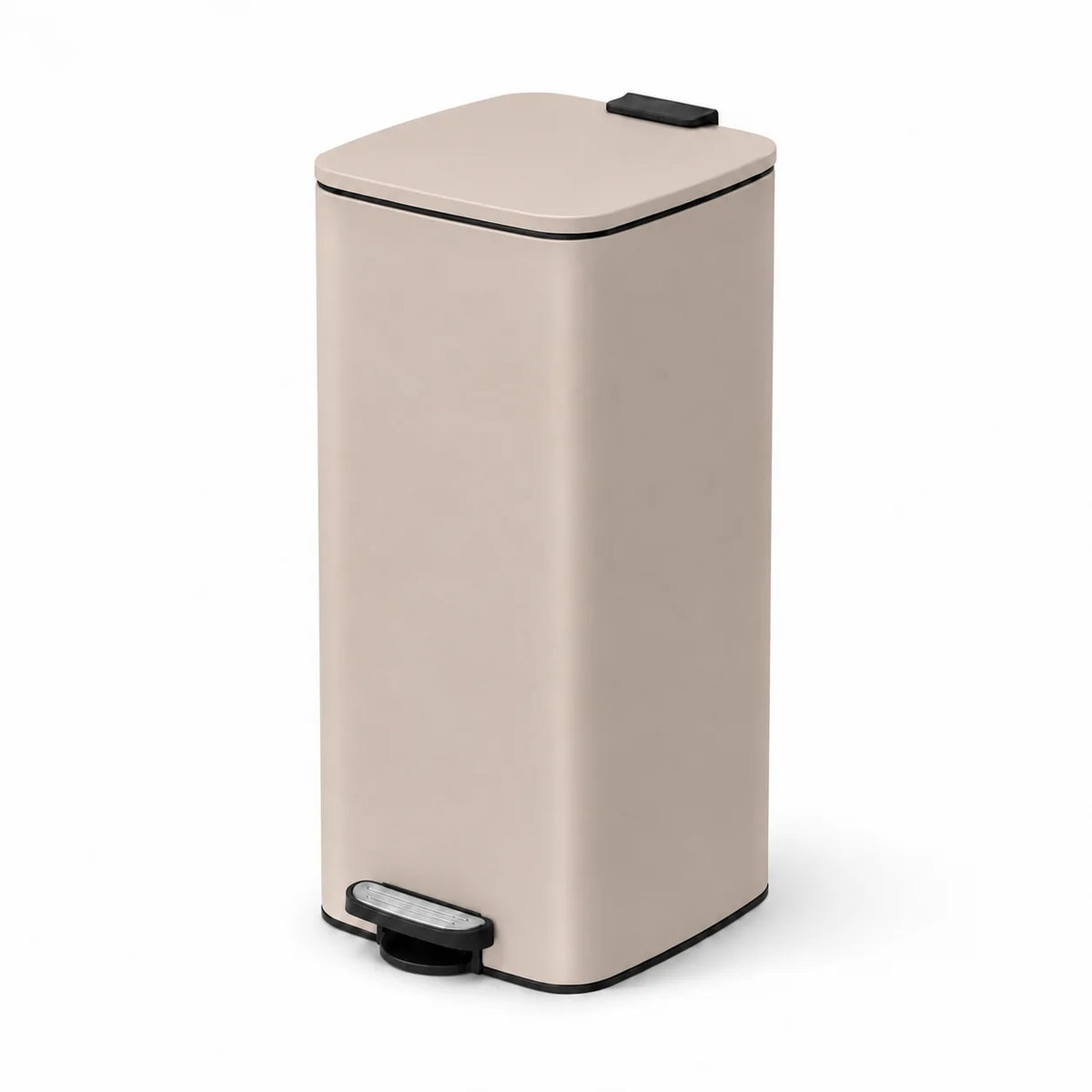 Poubelle de cuisine à pédale NÉVA 30L coloris Beige Sable – vue d'ensemble de face