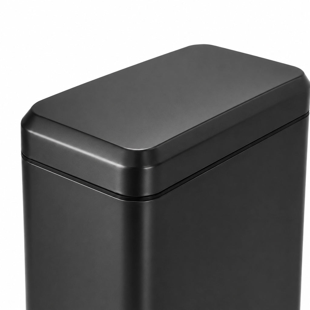 Poubelle de cuisine à pédale CLÉANORA coloris Noir Givré – vue de profil