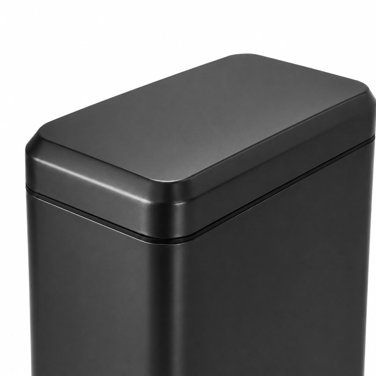 Poubelle de cuisine à pédale CLÉANORA coloris Noir Givré – vue de profil