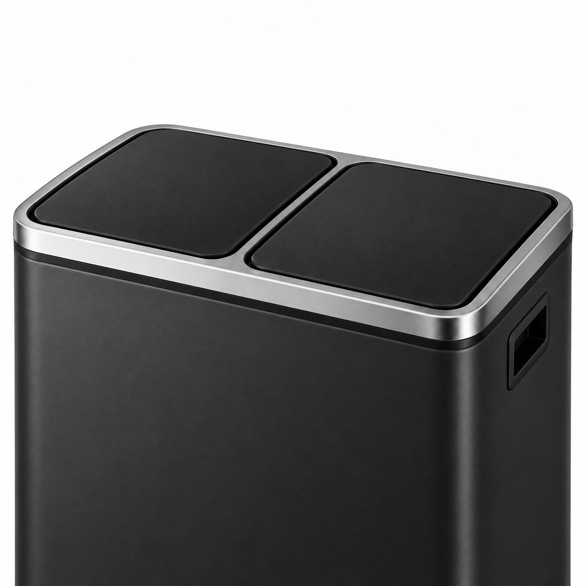Poubelle de cuisine double compartiment SORTIVA 2x15L coloris Noir – vue de profil