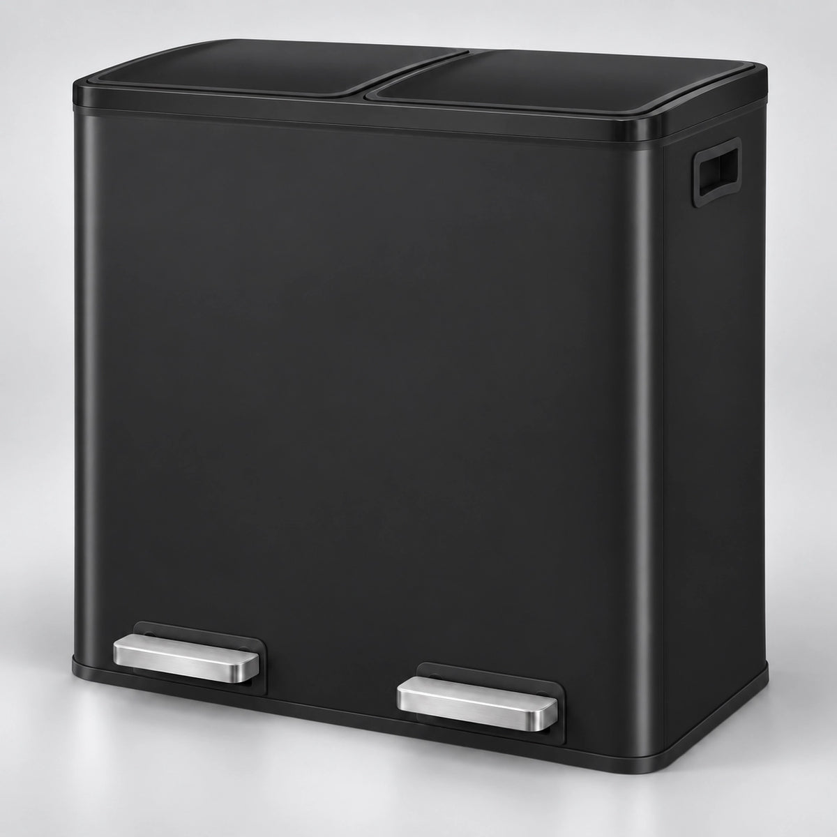 Poubelle Cuisine Double Compartiment SORTIVA 2x30L coloris Noir d'Encre