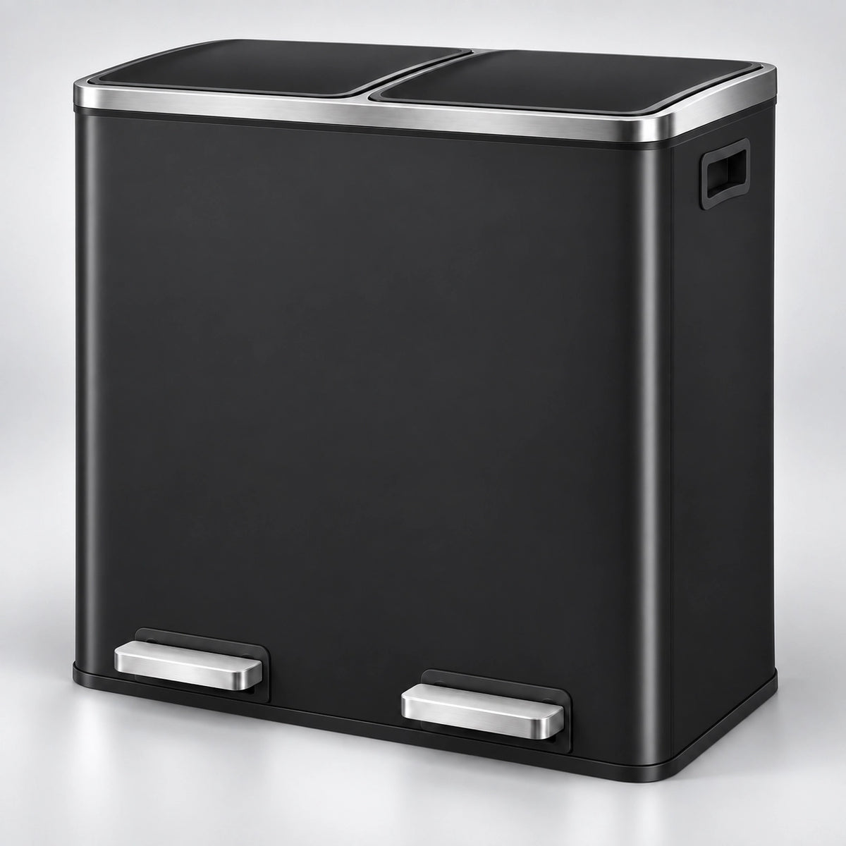 Poubelle Cuisine Double Compartiment SORTIVA 2x30L coloris Noir Anthracite