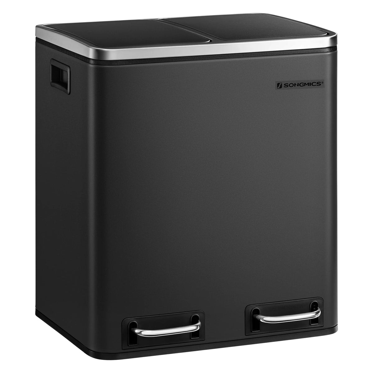 Poubelle double compartiment - Poubelle noir 2x15L