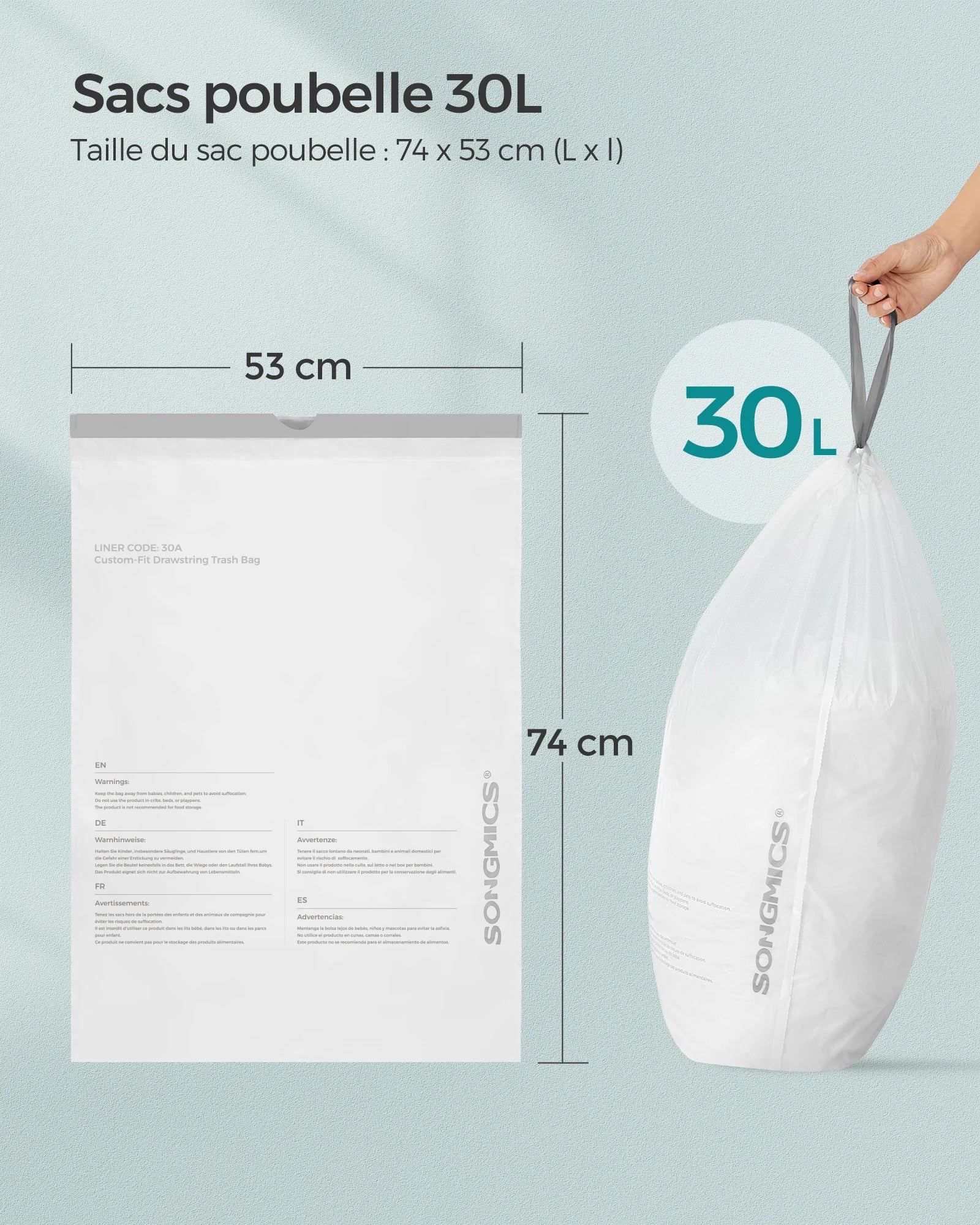 Sacs Poubelles de Cuisine 30L – Résistants & Pratiques