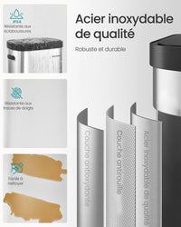Poubelle automatique VÉLMIO 50L - Noir