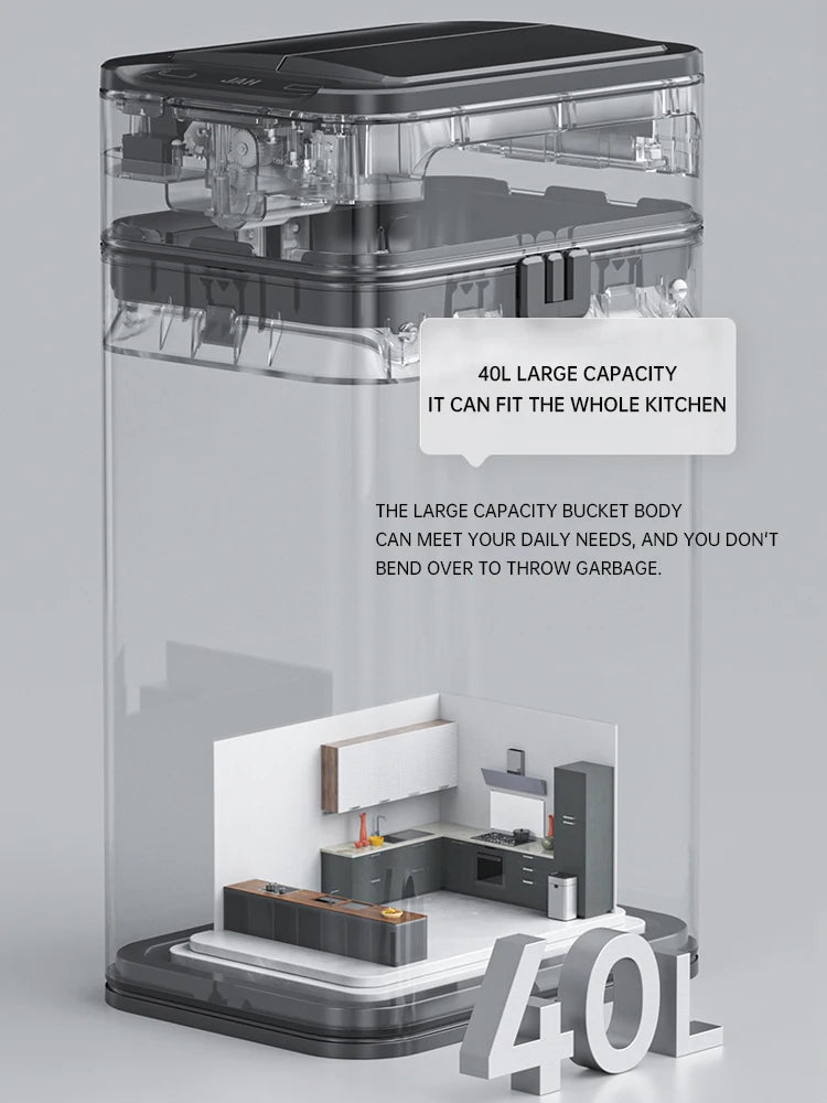 Poubelle automatique - Poubelle cuisine intelligente en acier inoxydable