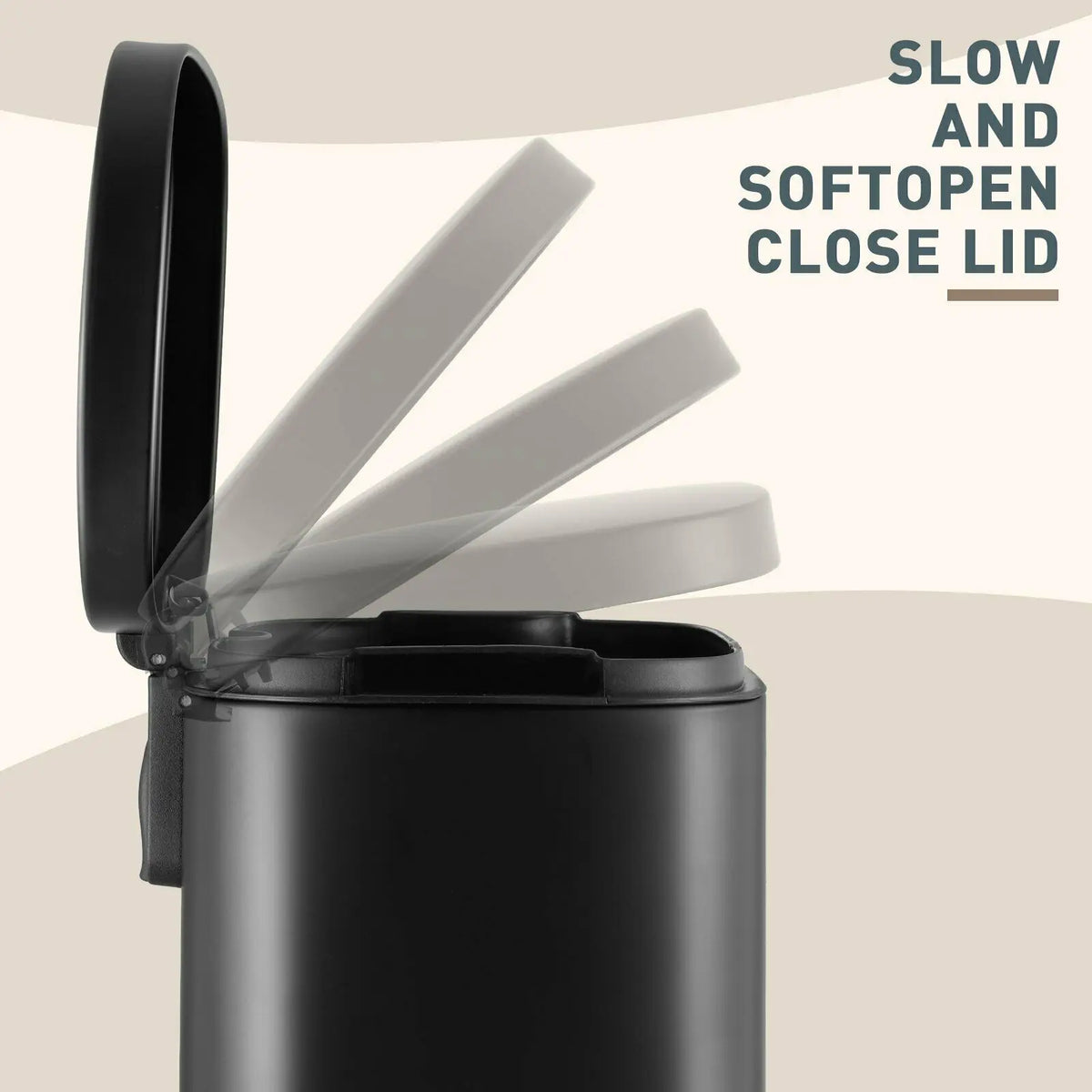 Poubelle à pédale - Poubelle noir- 30L