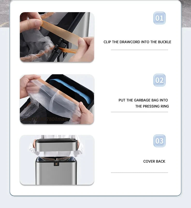 Poubelle automatique - Poubelle cuisine intelligente en acier inoxydable