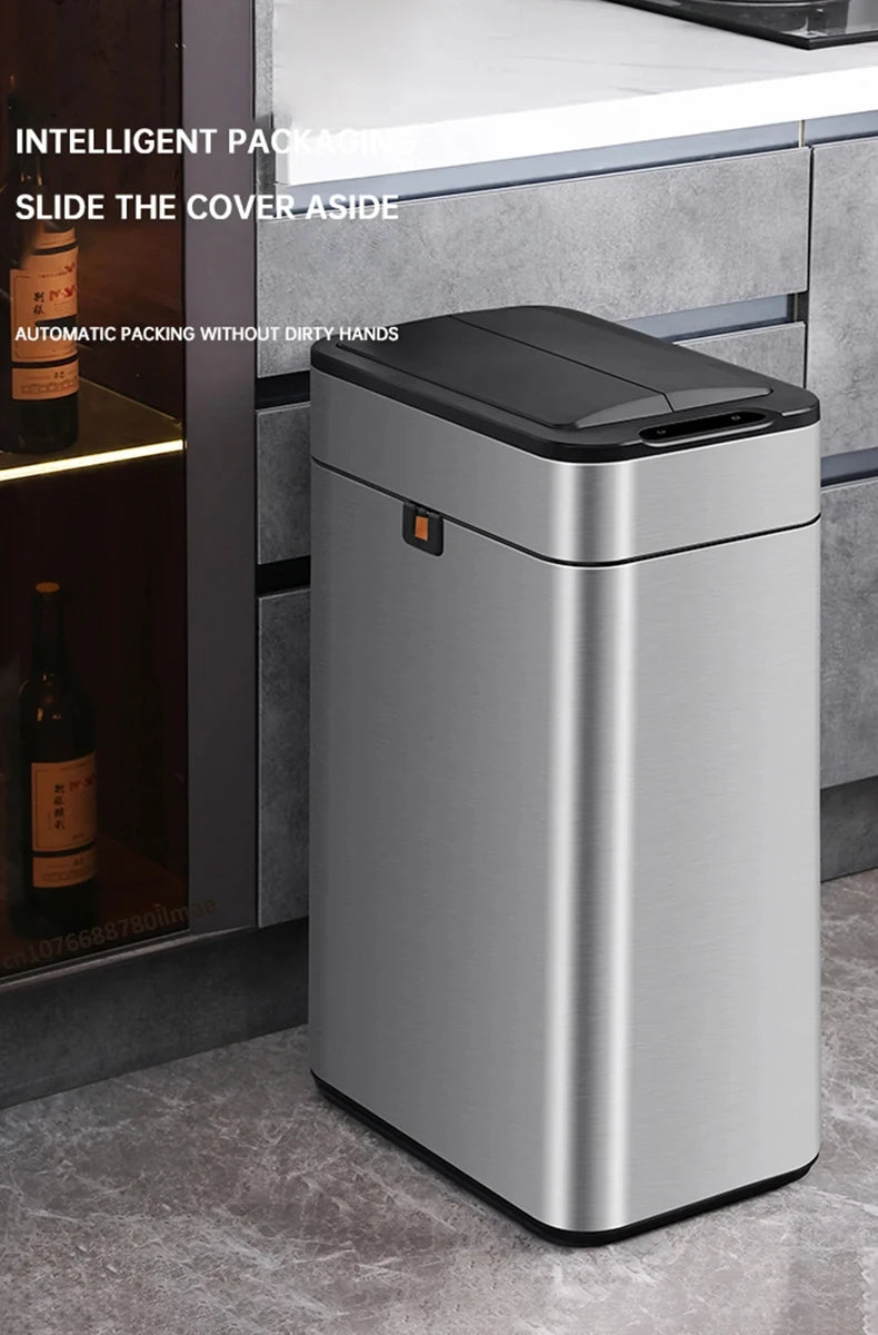 Poubelle automatique - Poubelle cuisine intelligente en acier inoxydable