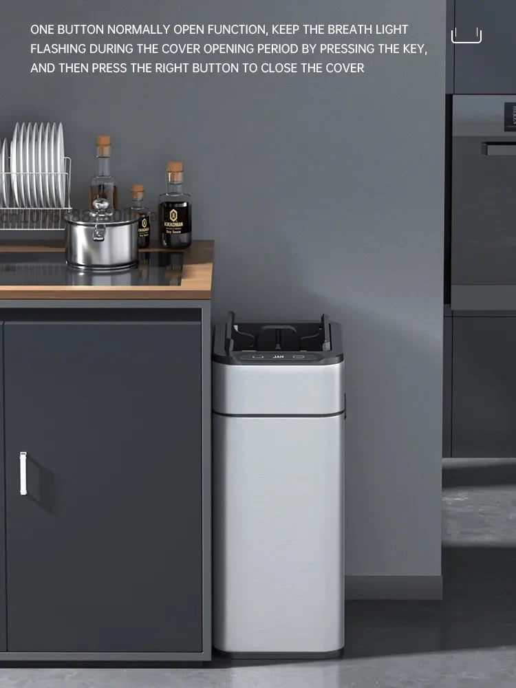 Poubelle automatique - Poubelle cuisine intelligente en acier inoxydable