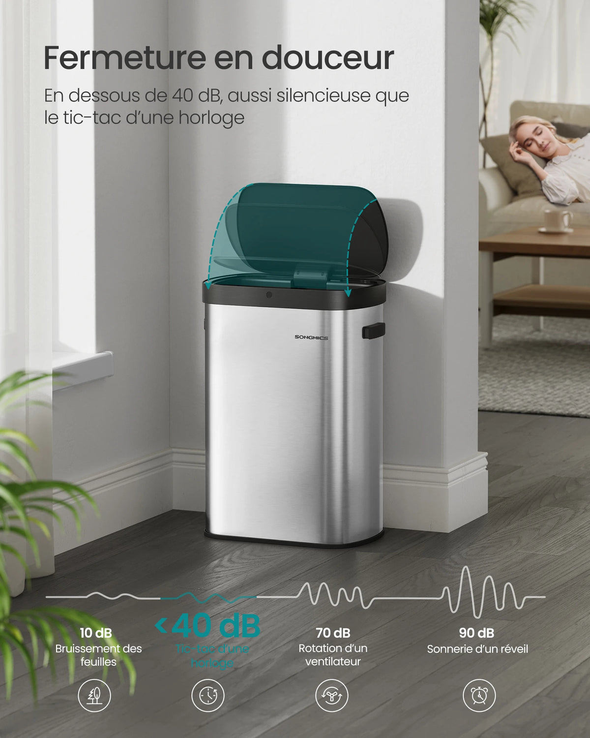 Poubelle automatique - 50L