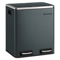 Poubelle double compartiment -Poubelle gris anthracite 2x15L