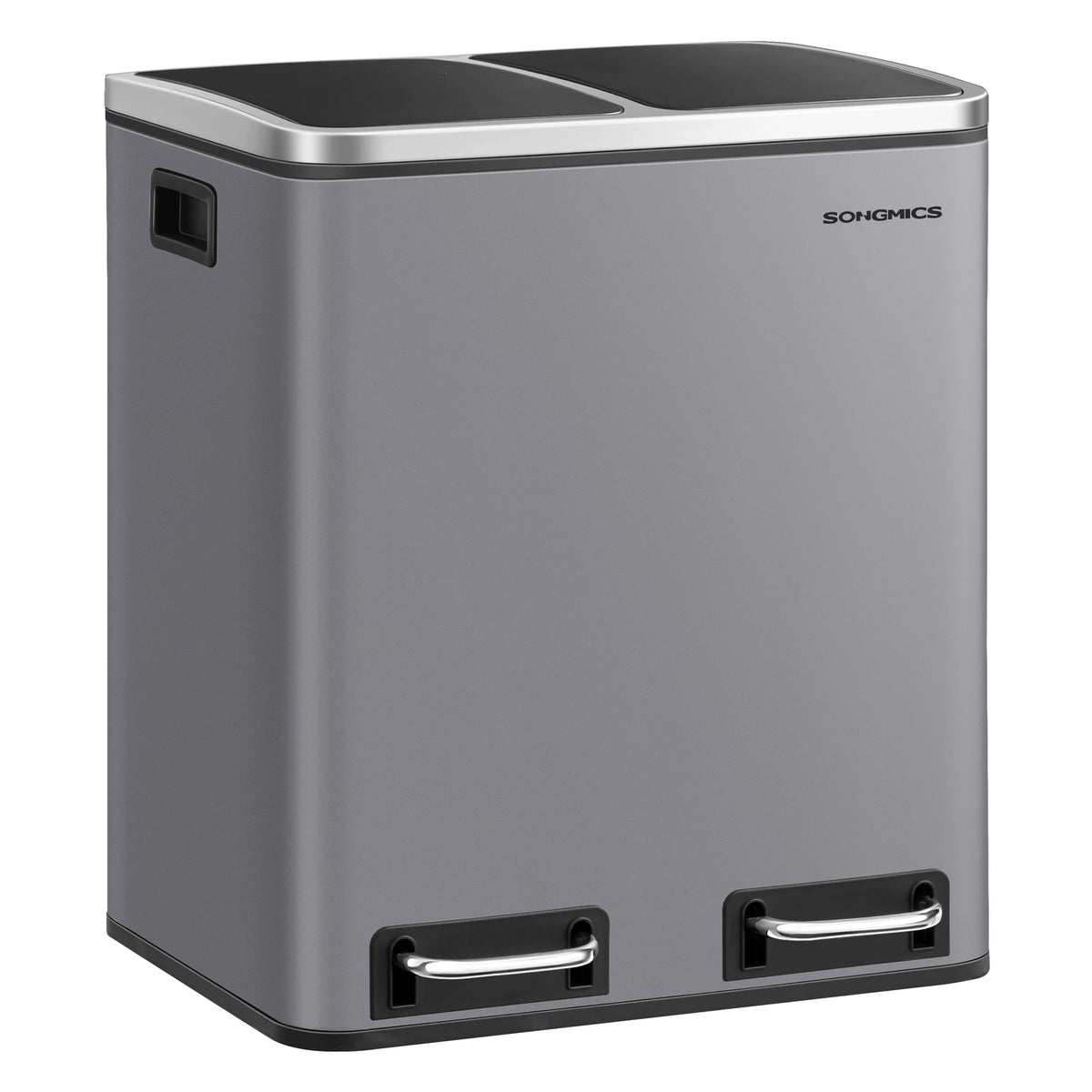 Poubelle double compartiment- Poubelle gris mate 2x15L