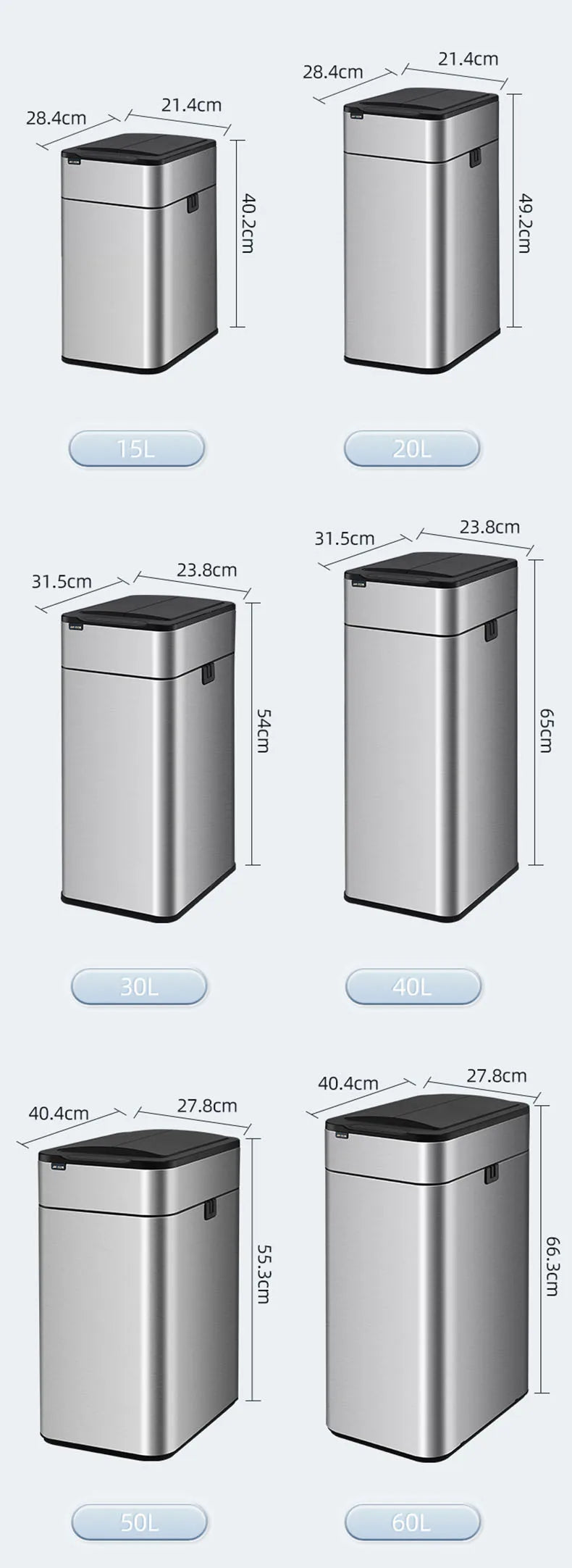 Poubelle automatique - Poubelle cuisine intelligente en acier inoxydable