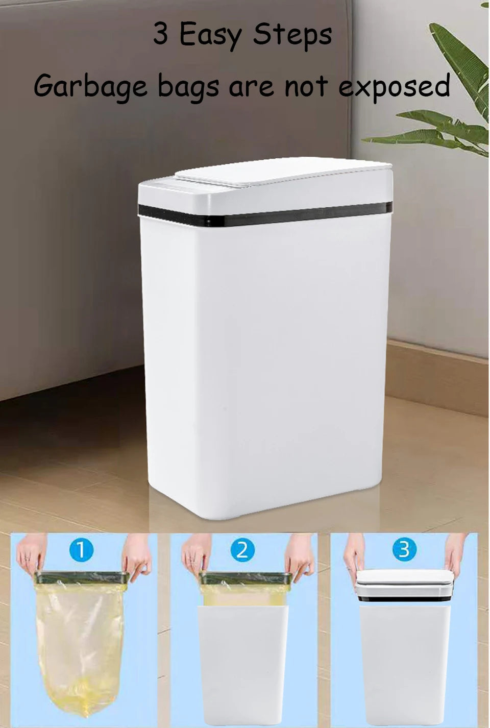 Poubelle cuisine - Poubelle automatique 12L
