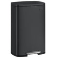 Poubelle à pédale - poubelle noir - 50L