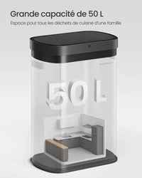 Poubelle automatique VÉLMIO 50L - Noir