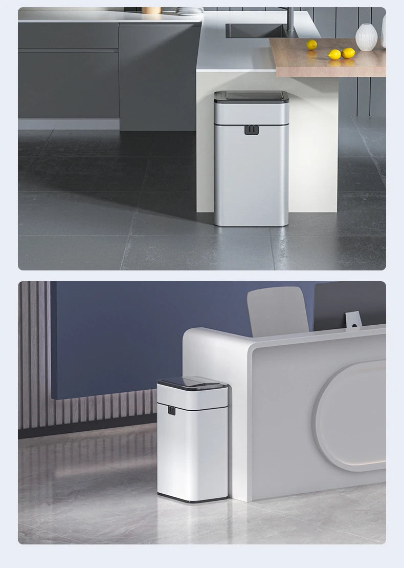 Poubelle automatique - Poubelle cuisine intelligente en acier inoxydable