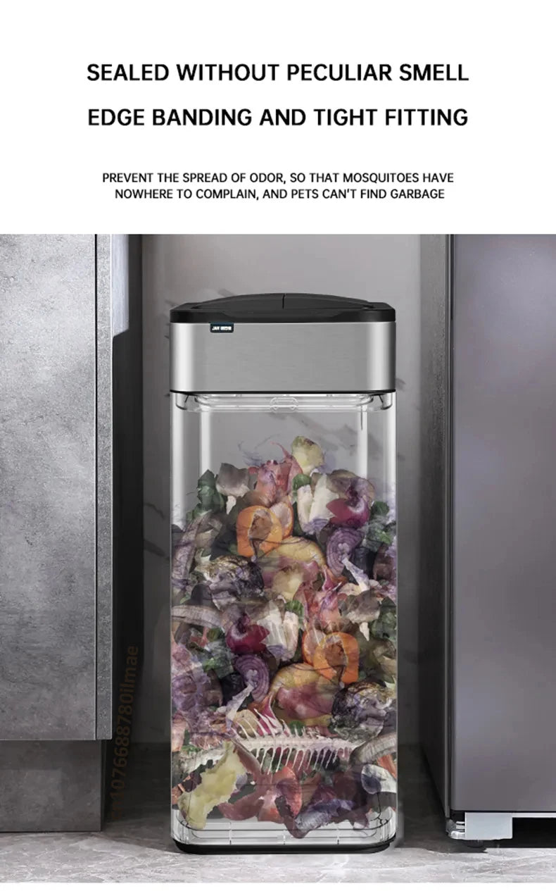 Poubelle automatique - Poubelle cuisine intelligente en acier inoxydable