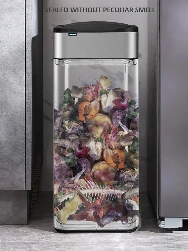 Poubelle automatique - Poubelle cuisine intelligente en acier inoxydable