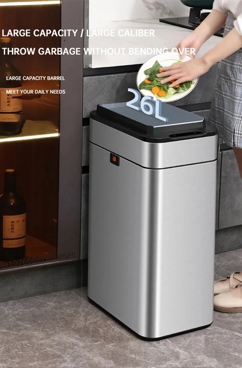 Poubelle automatique - Poubelle cuisine intelligente en acier inoxydable
