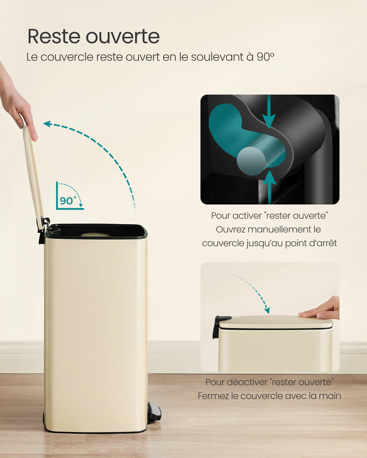 Poubelle cuisine- Poubelle à pédale en Acier 30L