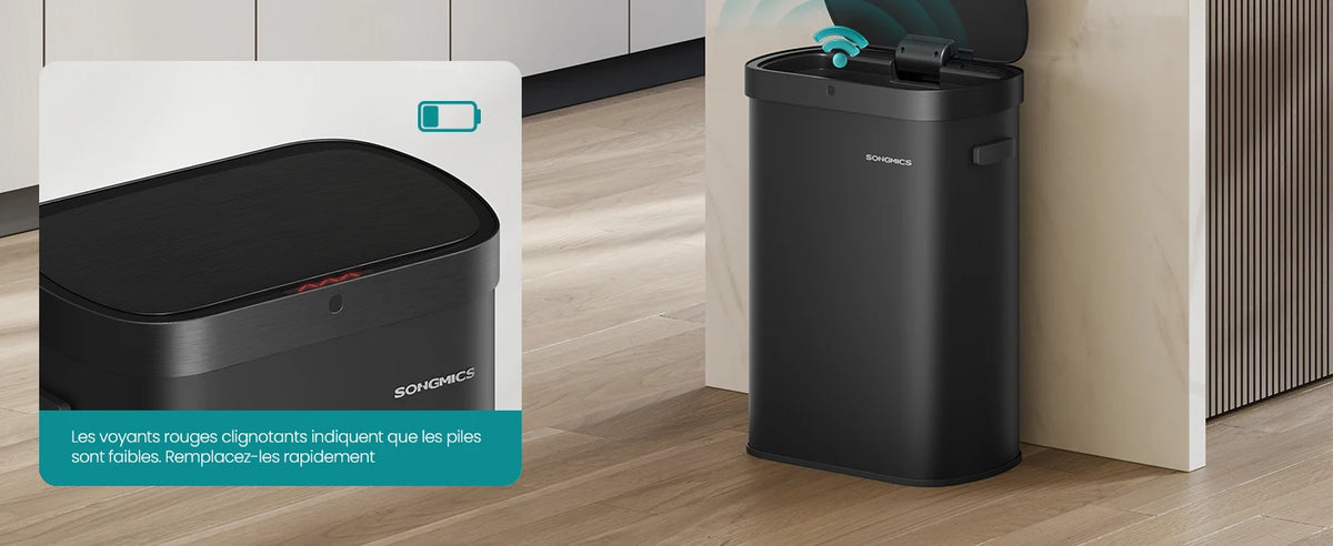 Poubelle automatique Noir - 50L