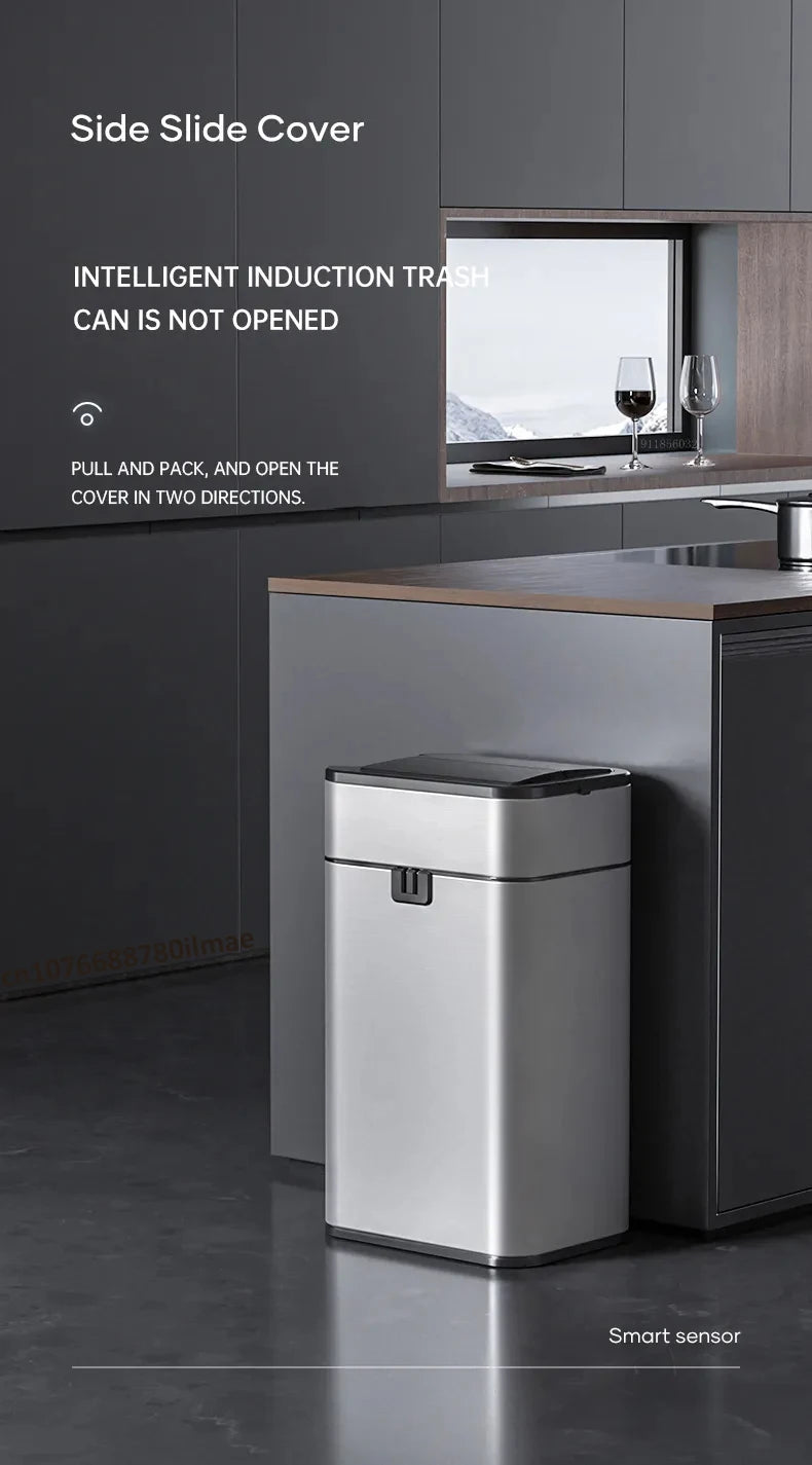 Poubelle automatique - Poubelle cuisine intelligente en acier inoxydable