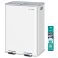 Poubelle double compartiment- Poubelle blanche longue 2x30L