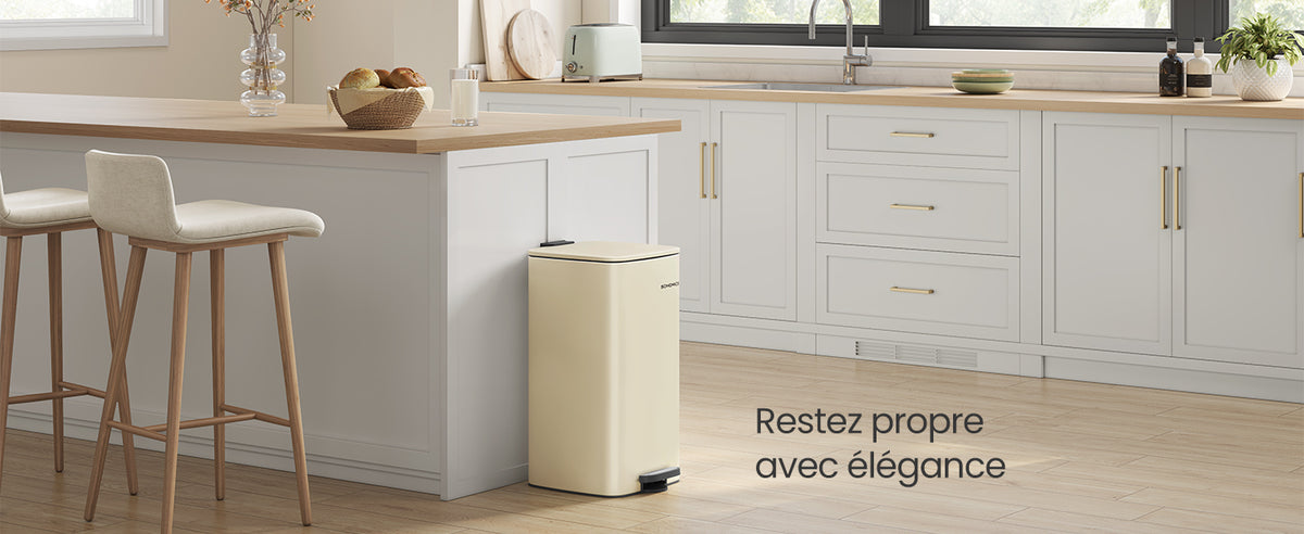 Poubelle cuisine- Poubelle à pédale en Acier 30L