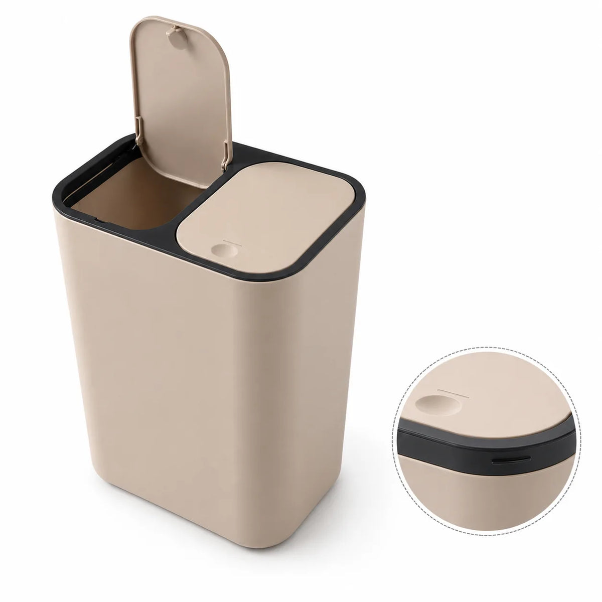 Poubelle de Cuisine Double Compartiment 2x10L – Design Compact et Hygiénique