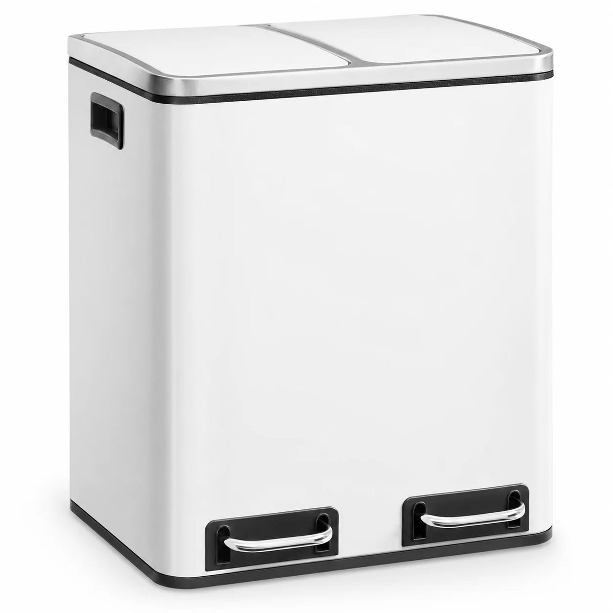 Poubelle double compartiment-  Poubelle beige 2 x 15L