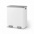 Poubelle double compartiment 2x30L - Poubelle blanche
