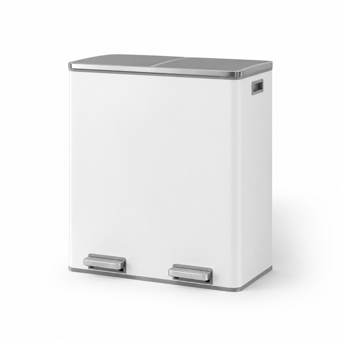 Poubelle double compartiment 2x30L - Poubelle blanche